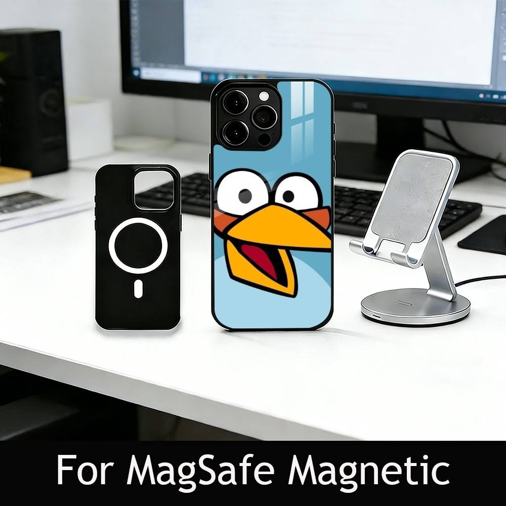 Funny Cartoon A-Angry B-Birds Phone Case For iPhone17,16,15,14,13,12,11 Plus,Pro Magnetic For Magsafe Wireless Charging