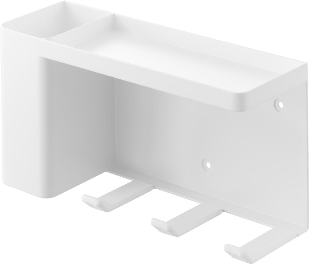 Yamazaki Tower Hair Dryer Hair Iron Holder with 25cm W x D x H Drywall Tweezers and Wood Screws for Less Visible Model 10254 Wall-Mounted & Tray,