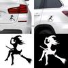 Funny Broom Witch Vehicle Body Reflective Car Bumper Window Decals Sticker Decor