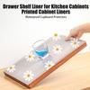Cabinet Shelf Liner Drawer Mat Non Adhesive Waterproof Flower Print Kitchen Cabinet Liners Reusable Shelf Liners for Pantry Cupboard Dresser Bathroom