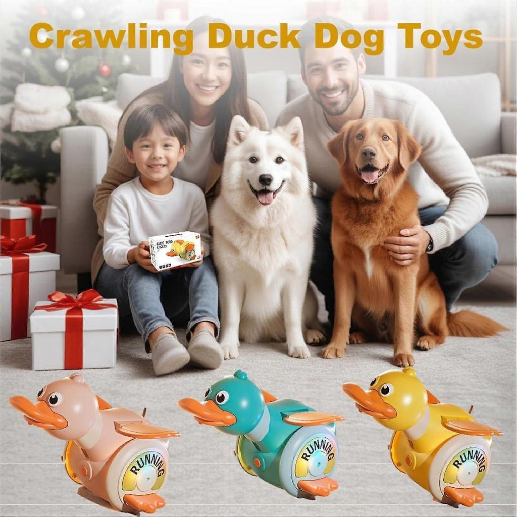 Crawling Duck Dog Toys, Interactive Dancing Duck Toys with Music Sounds & Lights