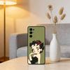 Be-Tty Boo-P Phone Case Black Silicone Soft For Samsung S25,S24,S21,S22,S23,S30,Ultra,S20,Plus,Fe,Lite