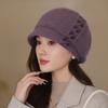 Autumn and Winter Temperament Elegant Mother Hat Women Versatile Middle-aged Elderly Knitted Wool Hat Windproof Ear Protection Beret