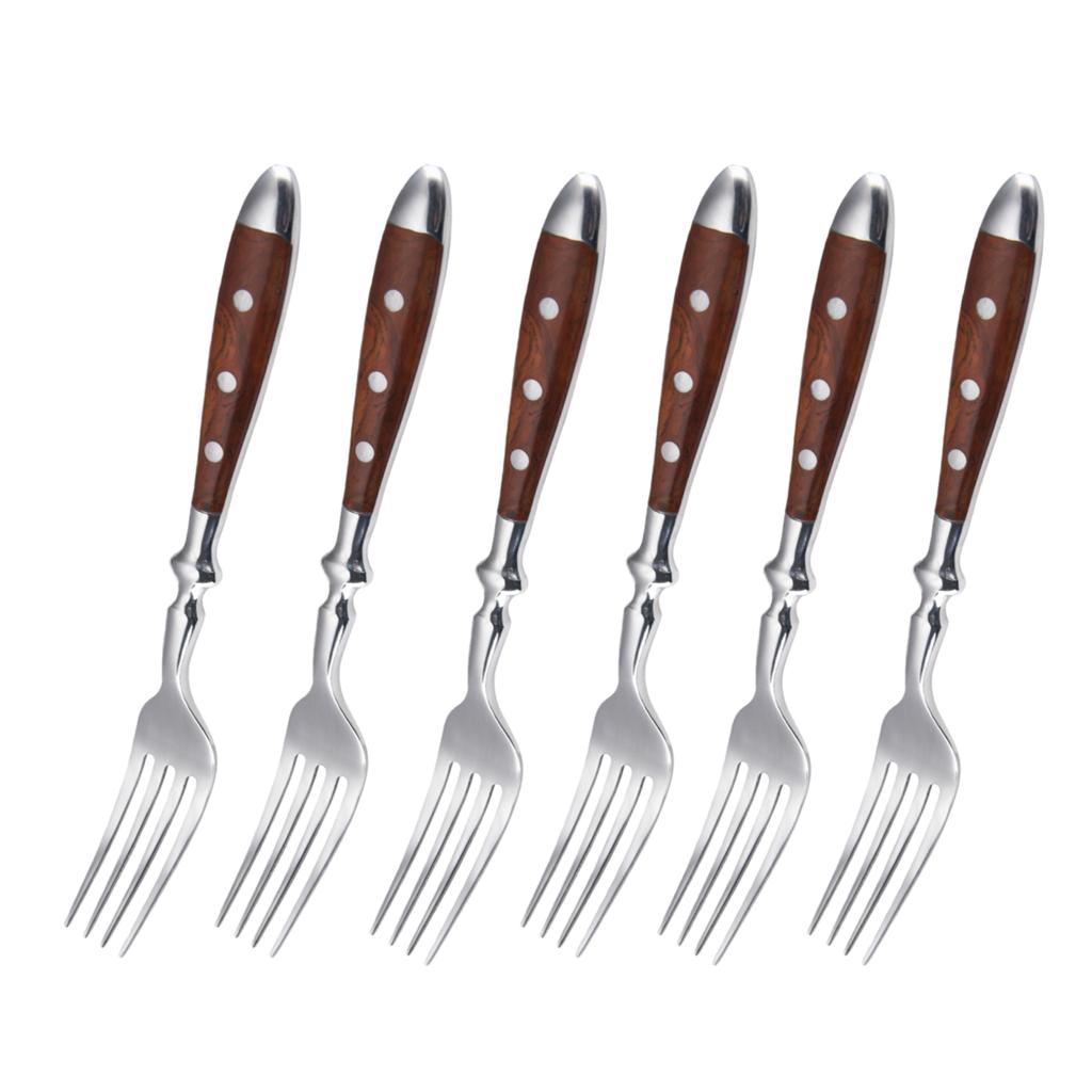 6piece stainless steel handle kitchen knife set suitable for home kitchen and dining room including steak knife forks and spoons