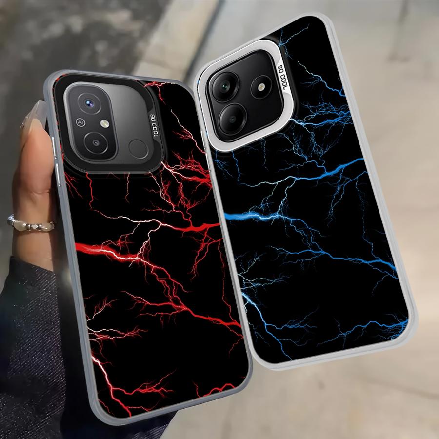 Задняя крышка-чехол для телефона для Xiaomi Redmi 9T 12C Note 9 10 A1 A2 Plus 9C 13C K60 A5 10C 14C Красная Молния