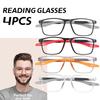 4pcs Flexible Material Reading Glasses with Blue Light Blocking Suitable for Sports and Reading Unisex