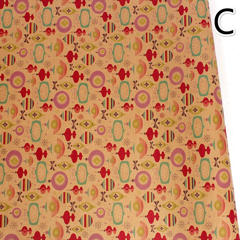 1 рулоны в стиле ретро, рождественская подарочная упаковка, бумага, дерево, снежинка, праздничная рождественская упаковка, декор