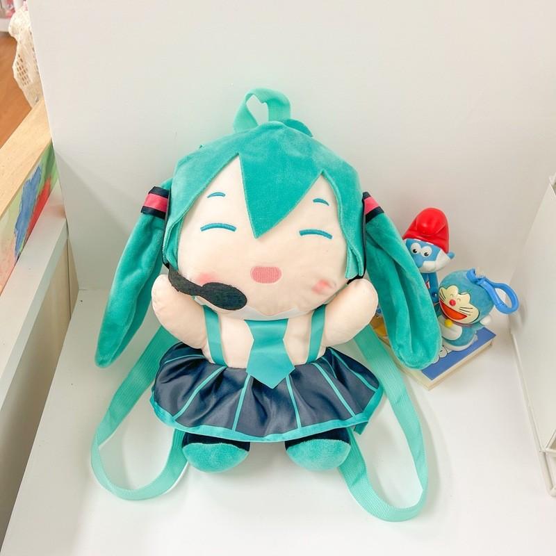 Hatsune Miku Soft Plush Anime Backpack With Breathable Design For Girls Gift