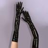 1 Pair Nightclub Gloves Soft Paint Finish Long Full Fingers Over Elbow Decorative Patent Leather Punk Style Women Club Gloves for Party