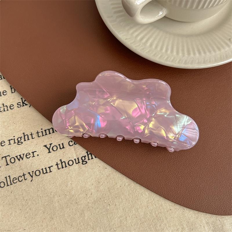 Iridescent Mermaid Hair Claw: Large Imitation Acetate Shark Clip for Women