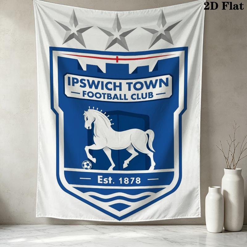 Ipswich Town FC Wall Tapestry Aesthetic Wall Hanging Printed Fabric Blanket Decorative Tapestries for Bedroom Living Room Home Decor
