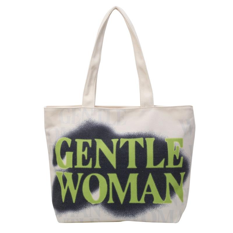 Холщовая сумка 2025 года, новая вместительная цветная напечатанная портативная сумка через плечо