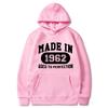 Madein 1962 Женские толстовки с капюшоном Мужские толстовки с капюшоном в стиле «Письмо» Уличная мода Свободная флисовая толстовка Мужская толстовка с капюшоном