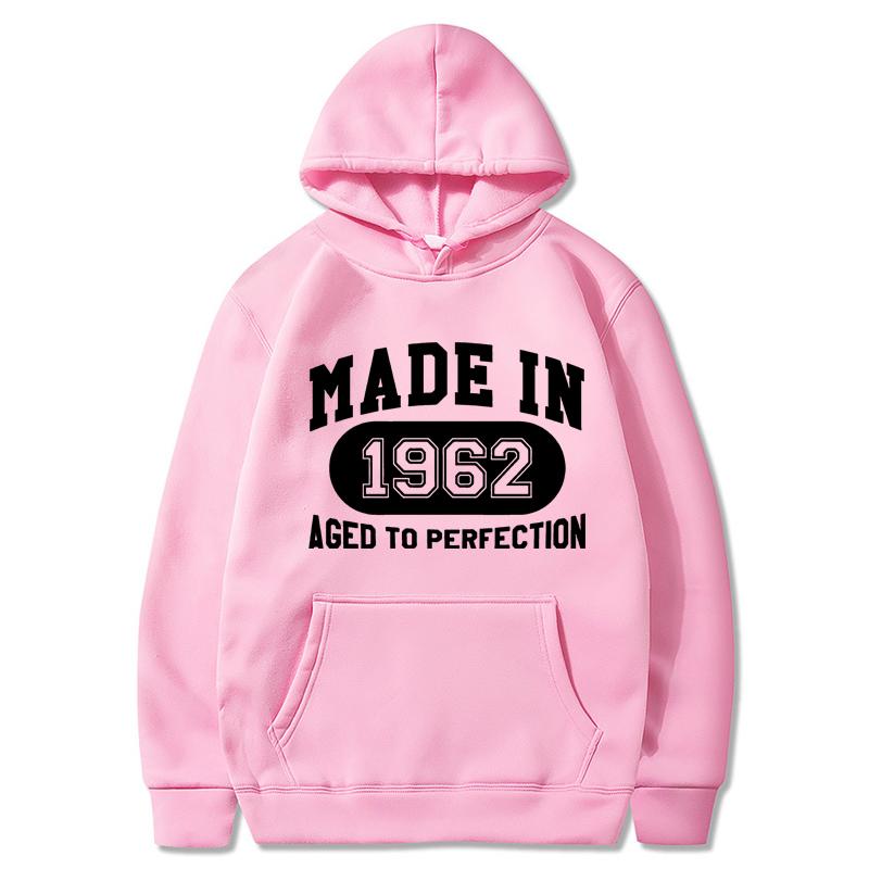 Madein 1962 Женские толстовки с капюшоном Мужские толстовки с капюшоном в стиле «Письмо» Уличная мода Свободная флисовая толстовка Мужская толстовка с капюшоном