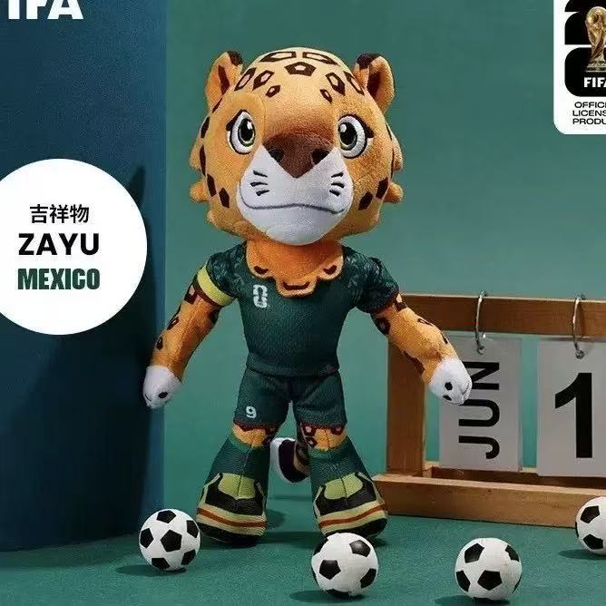 2026 USA-Mexico-Canada Football World Cup Mascot Plush Doll Keychain - 25cm Official Souvenir Collectible