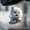 2D Подвеска для автомобиля, подвесное украшение с цепочкой, реалистичное животное в форме кошки, подвесной декор для зеркала заднего вида, аксессуары для интерьера автомобиля