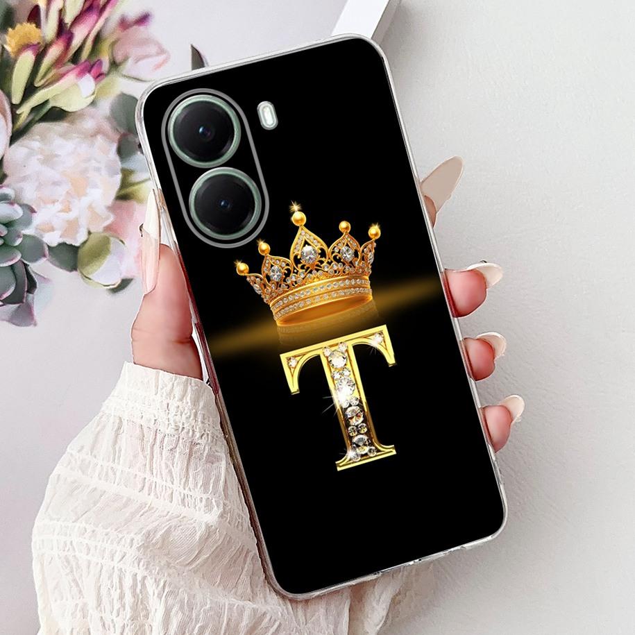 Чехол для Xiaomi Poco X7 Pro 2025 Милая Корона Буквы Мягкий Прозрачный Силикон Задняя Крышка Телефона Для Xiaomi Poco X7 X 7 X7Pro Capa