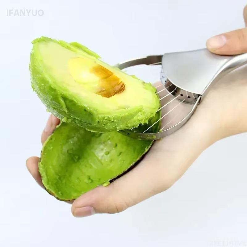 Avocado Slicer 2 in 1 Stainless Steel Avocado Cutter Peeler Pitaya Kiwi Slicer Peeler Kitchen Gadget Fruit Vegetable Tools7
