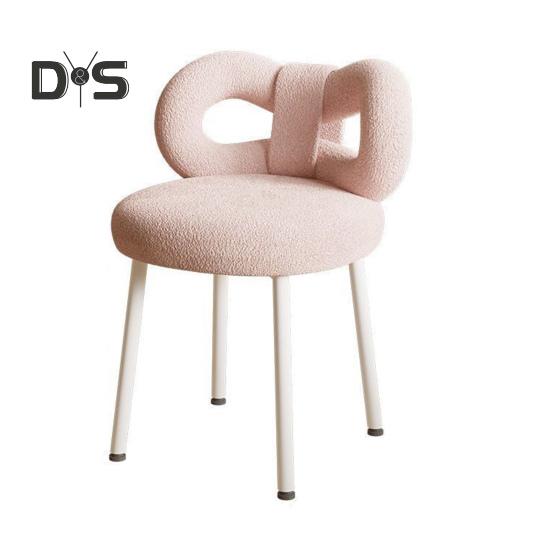 Туалетный столик со спинкой с бантом для гостиной, для женщин и девочек, для спальни, для макияжа, регулируемые подушечки для ног, безрукий туалетный стул, сиденье для бокового столика