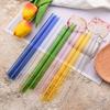 12 шт. многоразовых соломинок из боросиликатного стекла шириной 12 мм с жемчужной трубочкой для молочного коктейля и пузырьковым чаем с аксессуарами для бара-кисточки