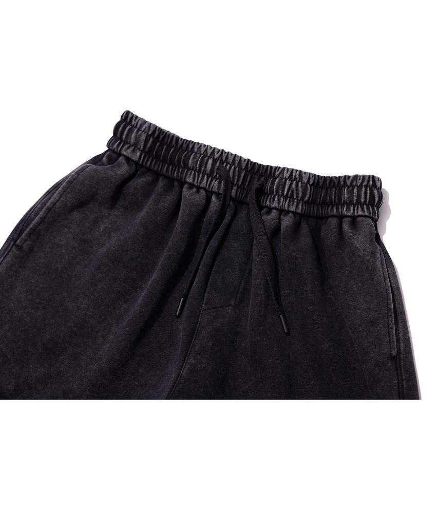 CREAM SODA LAB Quarter Teamplay Pigment Wide String Pants Black Yellow