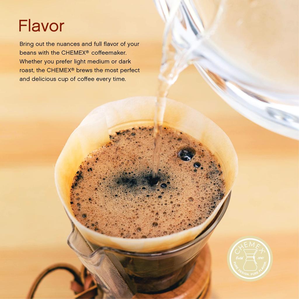 CHEMEX Coffee Maker 3-Cup Bonded Filter Paper, 100 Sheets (FP-2)