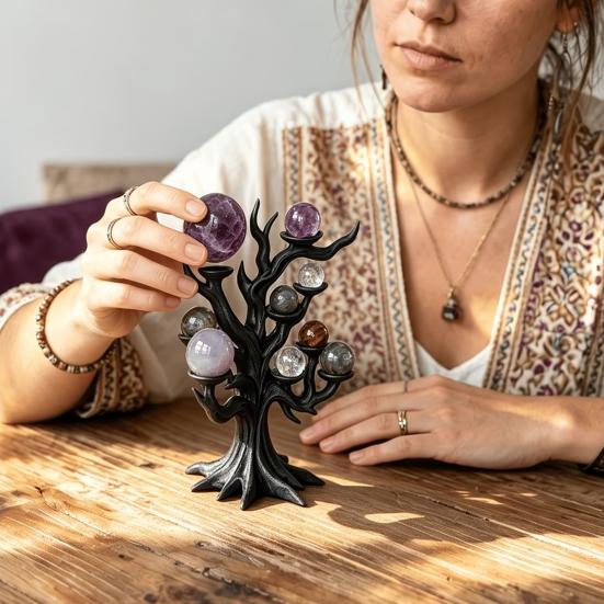 Подставка для хрустального шара, 3D-печатная подставка, Стойка-ветка мёртвого дерева в готическом стиле, Устойчивое основание, Держатель для мини-украшений на Хэллоуин для рабочего стола дома