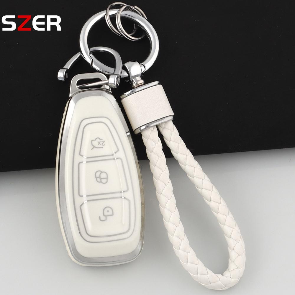 Новый чехол-брелок из ТПУ для автомобильного ключа-пульта Ford Fiesta Focus 3 4 Mondeo Ecosport Kuga Focus C-Max St Escape Держатель для брелока