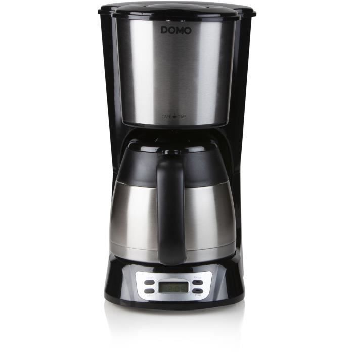 Cafetière filtre - DOMO - DO709K - 1000 W - 1 L - 8 tasses - Ecran LCD - Minuteur 24 h - Acier inoxydable