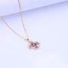 Natural 5A Grade Amethyst Clover Pendant S925 Pure Silver Crystal Jewelry