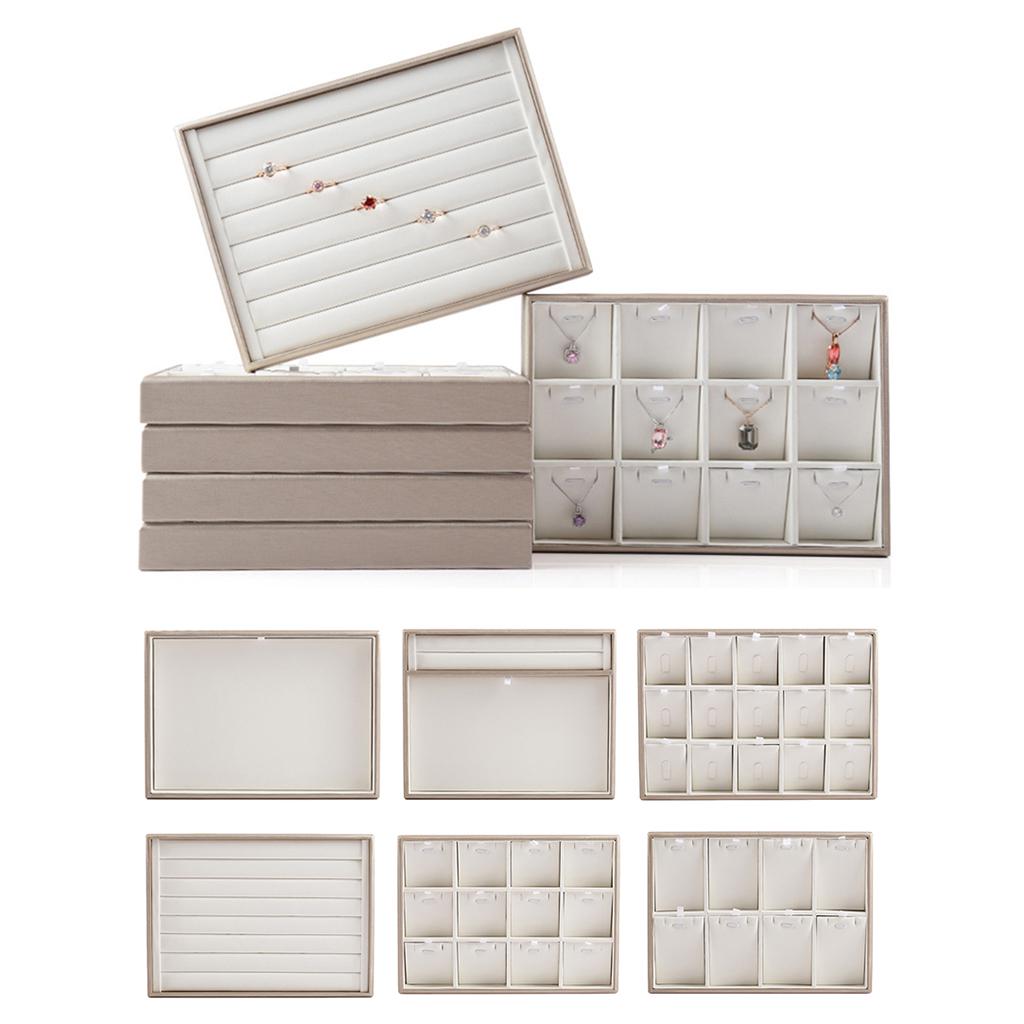 Штабелируемый лоток для ювелирных изделий из искусственной кожи, органайзер, ожерелье