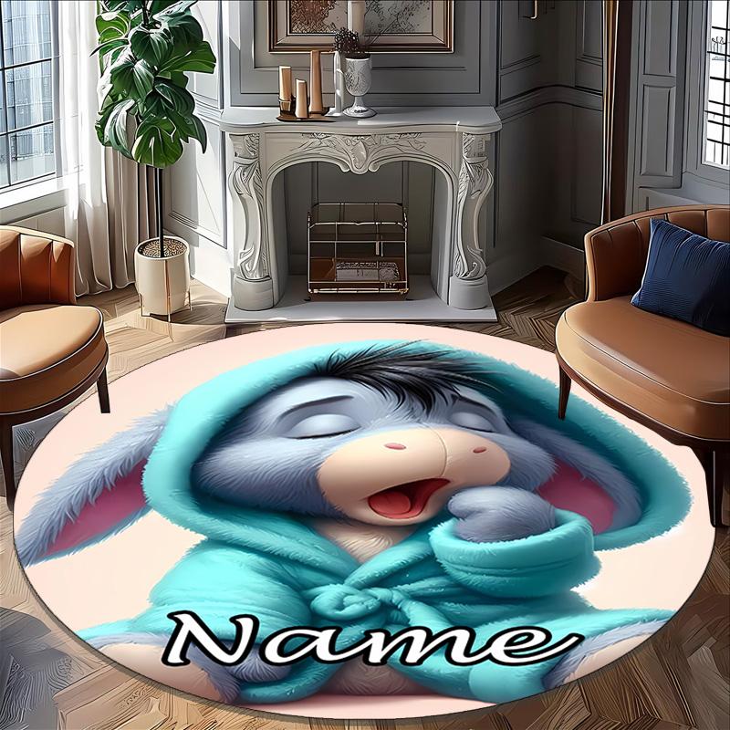 Personalized E-Eeyore Round Chair Office Rug - Perfect for Mat, Office Chair & More - Ideal Gift for Birthdays and Holidays