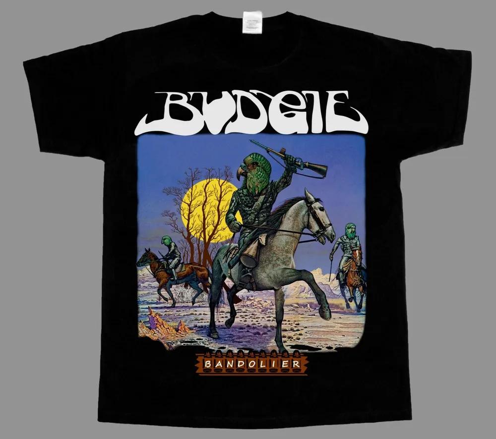Unisex Short Sleeve Crew Neck Cotton T Shirt Budgie Bandolier'75