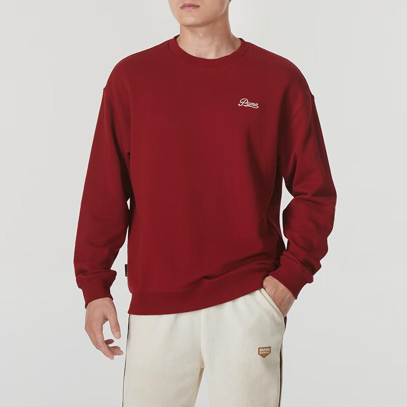 Puma Логотип однотонный удобный дышащий повседневный худи мужские толстовки красный 630947-13
