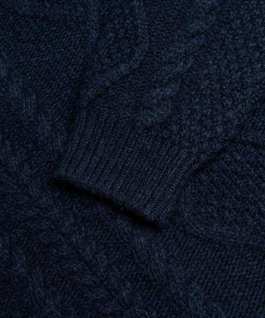 Edeunbeoleokeulleob Aran Crew-Neck Sweater (Navy)