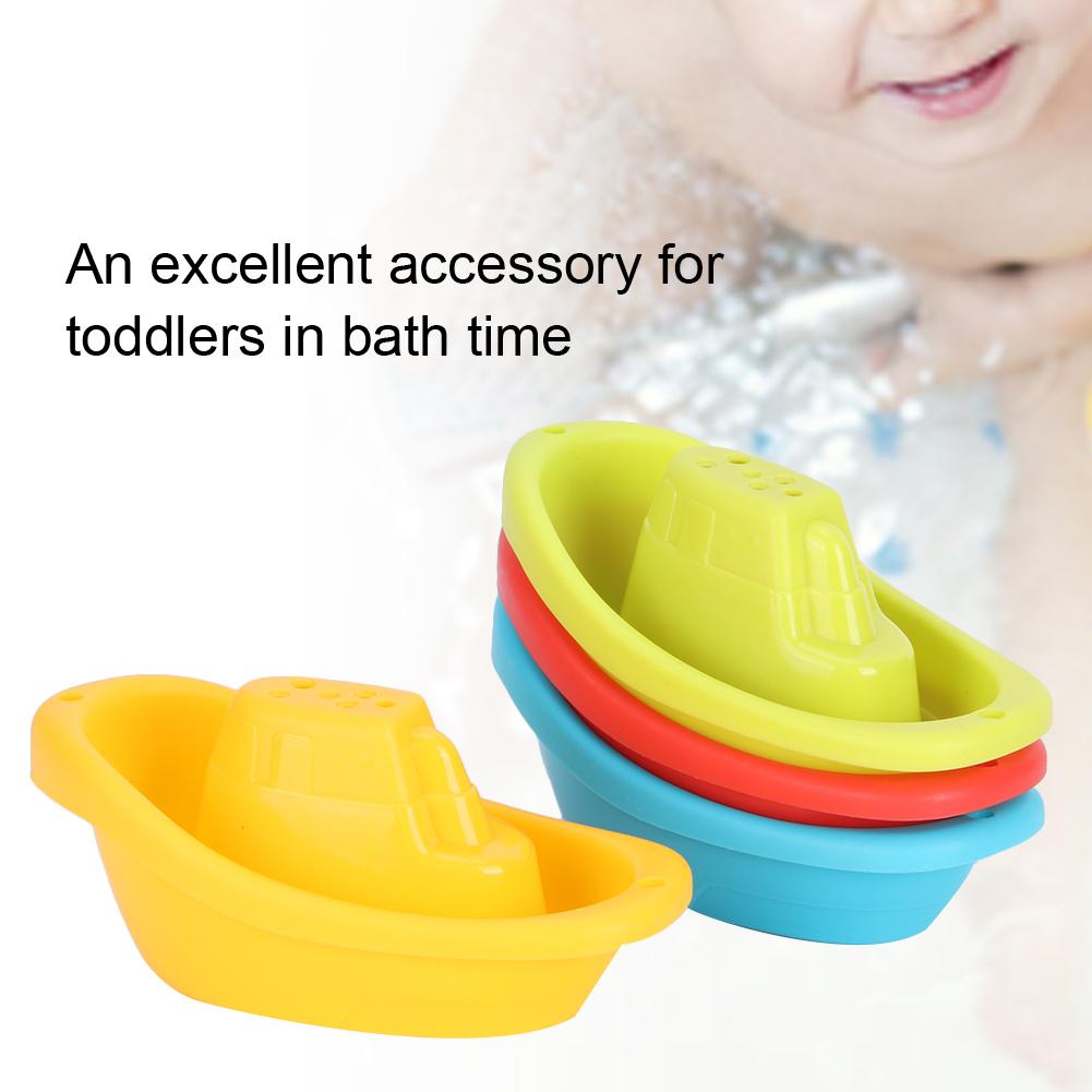 4pcs Bathroom Floating-Ship Toy Children Bath Swimming Playing Boat Fun Educational Toy(Floating