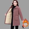 Middle Aged Elderly Women Plush Thickened Imitation Lamb Wool Coat Mother Cashmere Medium Long Granular Winter