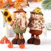 Standing Plush Harvest Scarecrows Dolls with Stretchable Long Legs Autumn Thanksgiving Festivals Decors for Indoor Space