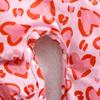 1-9 Months Baby Girl Pink Heart Shape Leopard Full Print Romper Casual Long Sleeve Jumpsuit