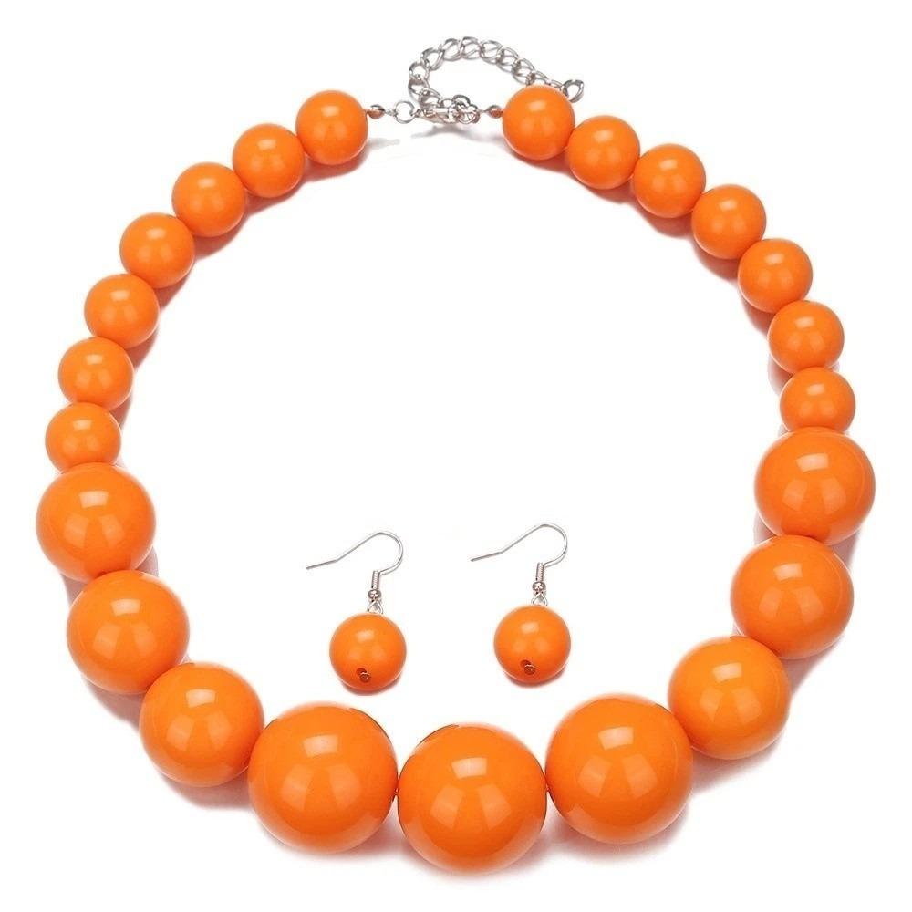 3 pcs/set Exaggerated Jewelry Set Gradient Size Drop Earrings Necklace Earrings Set Women