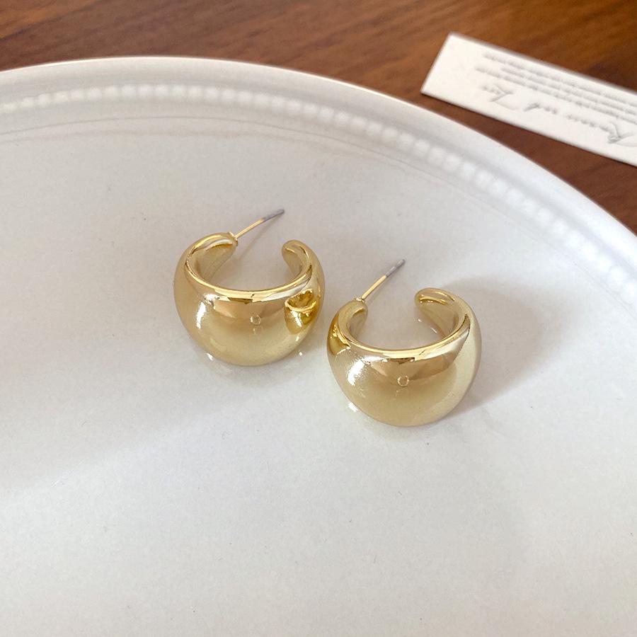 Steel needle acrylic geometric twist U-shaped stud earrings light luxury high-end earrings niche personality versatile commuter earrings