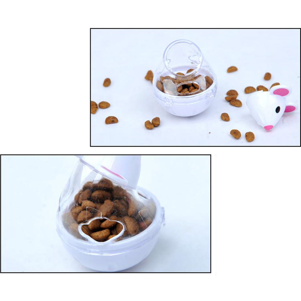 Cat Leakage Food Ball Teasing Toy Kitten Treat Tumbler Feeder Mouse Toy for Indoor Cat Chasing Hunting Entertainment Toy