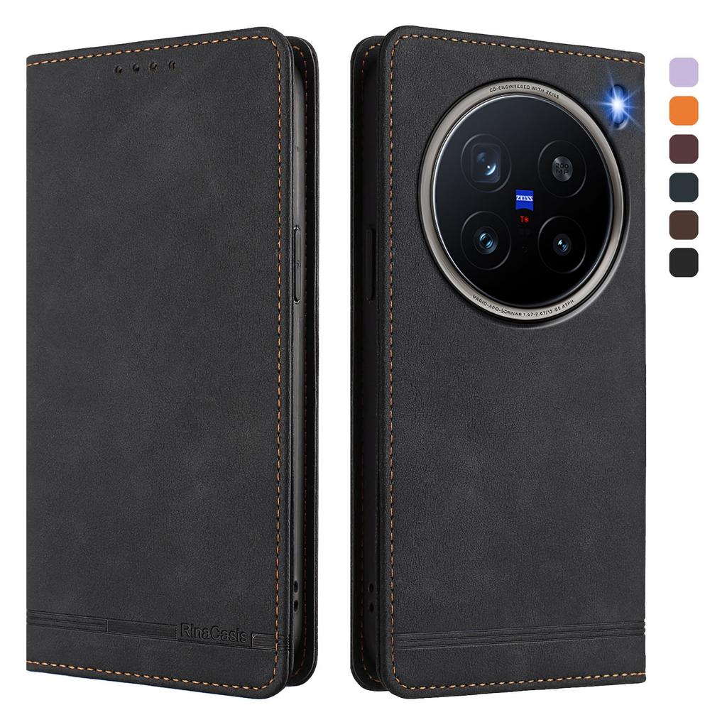 Роскошный кожаный чехол-книжка для телефона Vivo X300 X300 Pro X200 Pro Mini X200 Ultra X200S X200 FE Модный чехол-кошелек с подставкой Funda