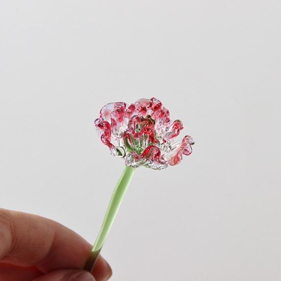 Mini Artificial Glass Flowers Hand-Blown Stained Glass Flowers Miniature Flower
