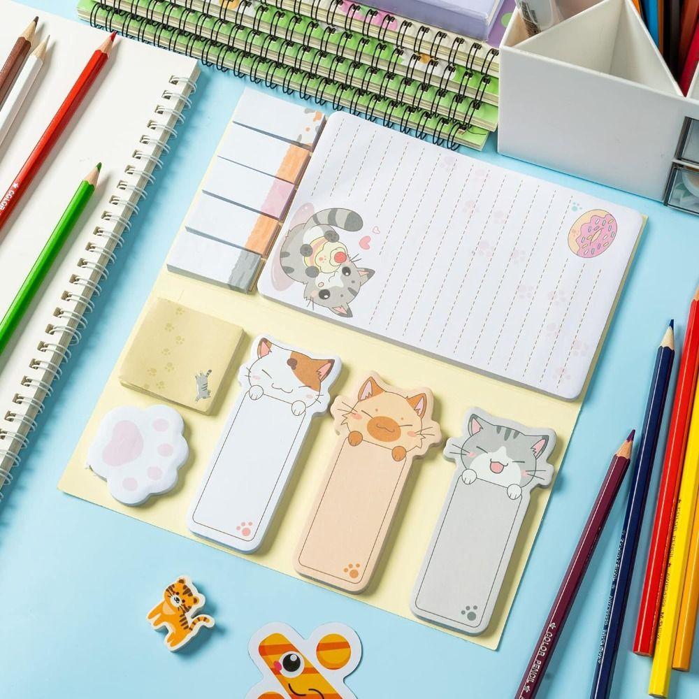 Набор из 50 утолщенных стикеров с животными для заметок в квадратном стиле для офиса и школы