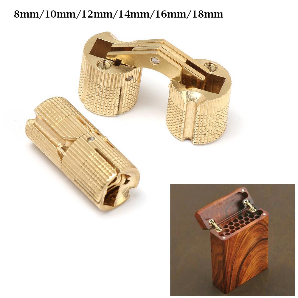 8-18mm Furniture Brass Hinges Concealed Hinges Cylindrical Hinges For Invisible Door Small Closet Cupboard Durable Door Hardware