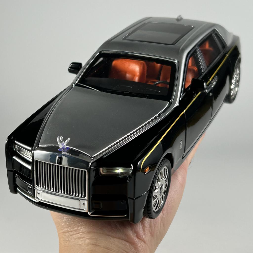 1:18 Модель автомобиля Rolls Royce Phantom Limousine из сплава, металлическая литая, для домашнего декора, настольный дисплей, орнамент, высокая симуляция, подарки