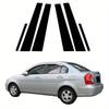 6 шт. Подходят для Hyundai Verna Accent MC 2006 2007 2008 2009 2010 Глянцевые черные накладки на стойки стоек оконных и дверных стоек B и C