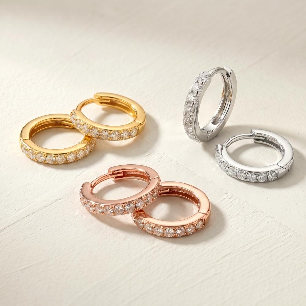 Минималистичные серьги-кольца Mariasz 5-9 мм из меди, изящные, классические, с кристаллами циркония, маленькие, для хряща уха (helix, tragus), золотистого цвета, украшения для женщин