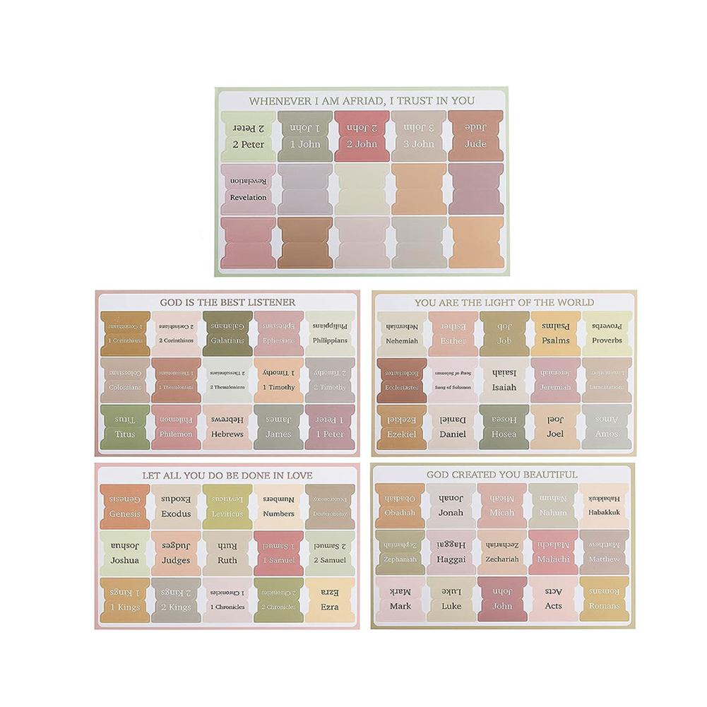 5/6 листов Библейский индекс Этикетка Наклейка Самоклеящиеся бумажные вкладки Библейский индекс Вкладки для изучения Читать Закладки Наклейки Инструмент для изучения